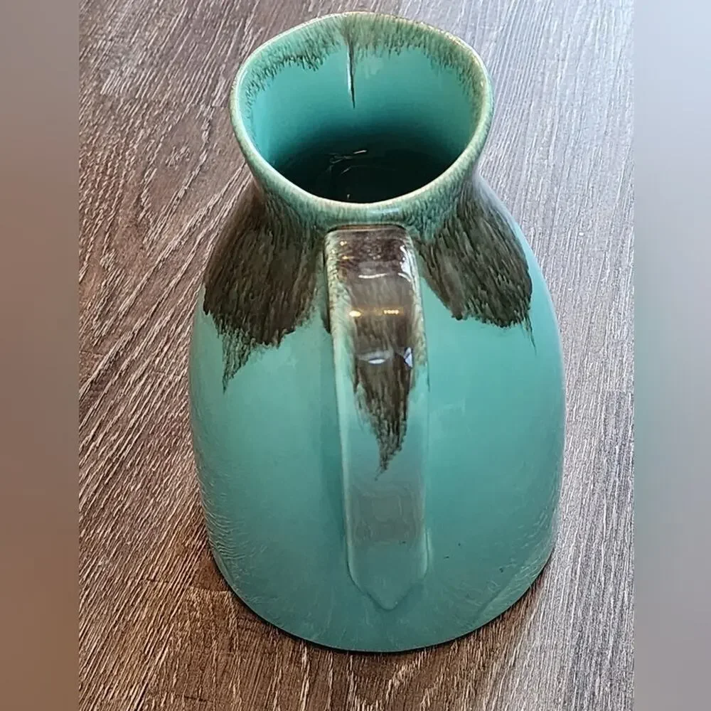 Jaska‎ of California Cascade Ware Blue with Brown Drip Vintage Pitcher